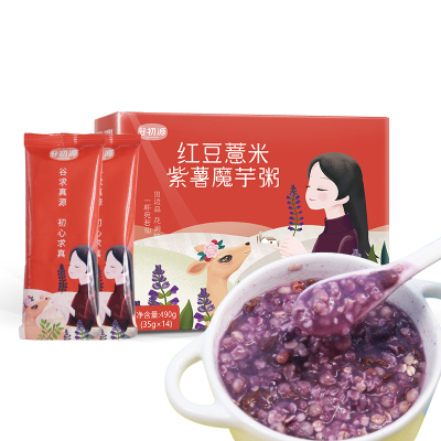谷初源 红豆薏米紫薯魔芋粥490g 代餐粉早餐速食懒人食品