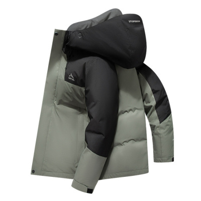 防风防水户外新国标鸭绒脱卸内胆连帽羽绒服男加厚青年中长羽绒服