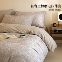 轻奢加厚全棉磨毛四件套纯棉保暖床单被套简约秋冬床上用品三件套