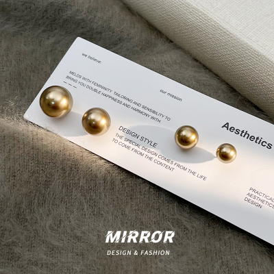 925纯银摩卡棕施家珍珠耳钉女耳环耳饰韩国网红气质时尚潮送女朋友老婆情人节七夕生日礼物