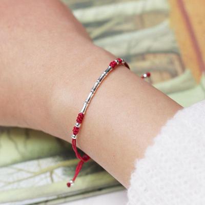 新轻奢小众本命年节节高升红绳手链S925纯银竹节礼物送女友送女朋友老婆情人节七夕生日礼物