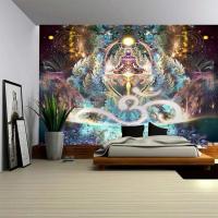家柏饰(CORATED)波西米亚墙壁装饰挂布床头瑜伽背景布壁画印度曼陀罗挂毯 图四 绒布150高*200宽厘米横款