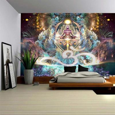 家柏饰(CORATED)波西米亚墙壁装饰挂布床头瑜伽背景布壁画印度曼陀罗挂毯 图四 绒布150高*200宽厘米横款