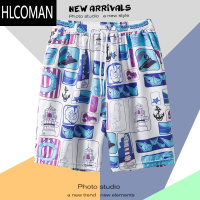 HLCOMAN夏季海边度假裤衩男五分休闲运动大码夏威夷短裤潮速干宽松沙滩裤