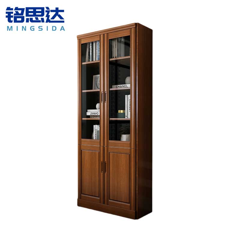 铭思达实木书柜二门台