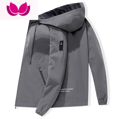 七斓男士外套2023年新款薄款潮流加厚连帽防风夹克男装休闲上衣