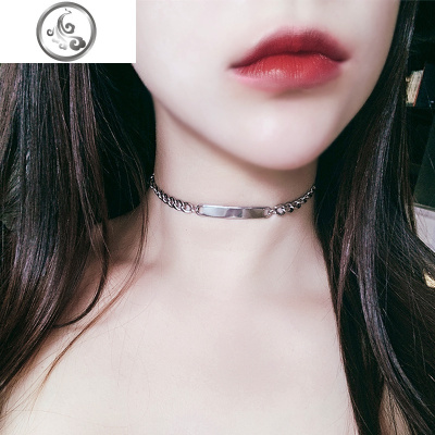 简约弯牌锁骨链女个性小众设计感choker项圈气质颈链脖子饰品项链 JiMi