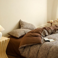 美式复古风南法假日全棉色织提花四件套纯棉床单被套床上用品