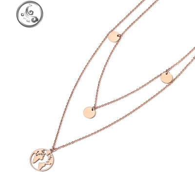 小众设计双层项链女吊坠锁骨链网红韩版简约个性颈链脖链 JiMi