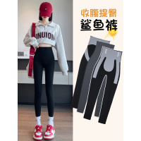 鲨鱼裤女春秋薄款新款外穿高腰提臀瑜伽芭芘小个子显瘦打底裤