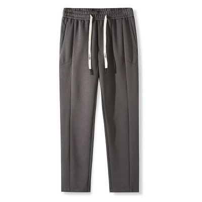 秋冬新款新疆长绒棉松紧腰系绳休闲裤男青年运动卫裤潮流男长裤子