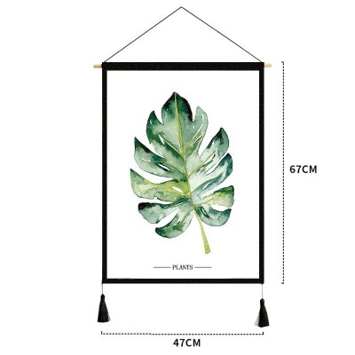 家柏饰(CORATED)挂布 背景布风客厅装饰挂画民宿宿舍卧室床头北欧墙布挂毯 大叶 宽47cm*高67cm