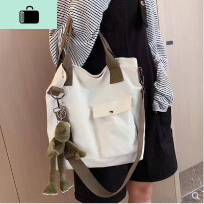 单肩手提帆布包包大容量女包新款2020大学生上课斜挎包女百搭insNEW LAKE女斜挎包