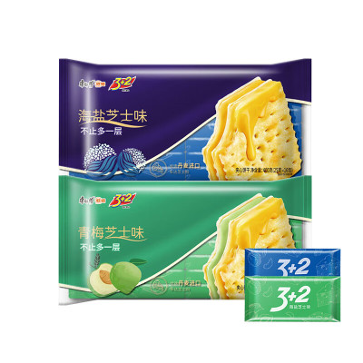 苏宁宜品康师傅青梅味夹心饼干400克袋装低糖美味零食健康零食小吃(25g*16包)*1