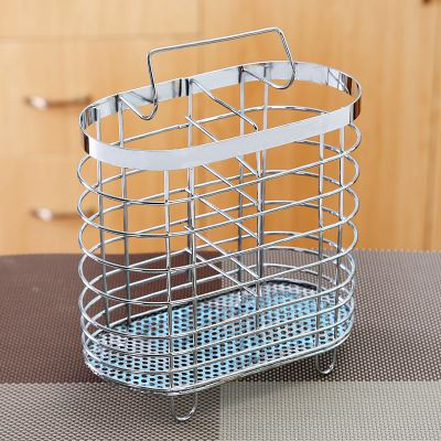 不锈钢筷笼壁挂放筷子篓沥水架挂式筷筒筷娄筷兜厨房置物架 敬平 4551 圆形扁铁架