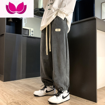 七斓工装裤子男款2023新款潮牌宽松男生束脚运动休闲九分长卫裤