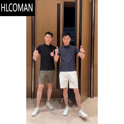 HLCOMAN白色西装短裤男夏季轻奢高端商务休闲直筒五分裤高级感男士半截裤