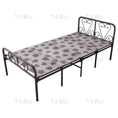 翌嘉 YJ4052508钢木床简易折叠床单人床四折折叠午休床铁架床 1米银彩