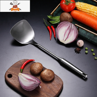 敬平加厚304不锈钢锅铲炒菜铲子厨房汤勺厨具一体炒勺不粘铁铲勺套装