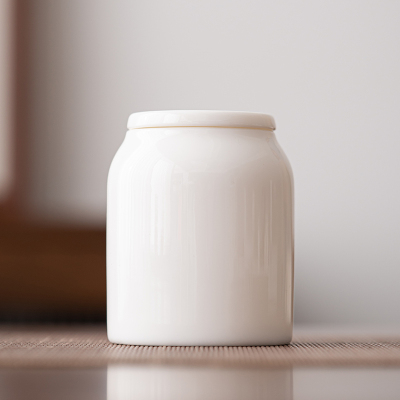 佳德美羊脂玉A型茶叶罐密封罐大号大容量储物罐茶具配件