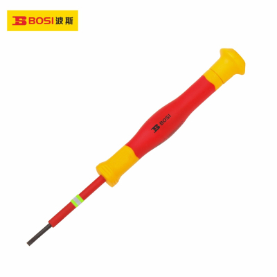 波斯(BOSI) 荧光系列VDE绝缘一字精密螺丝批 1.5×0.23×50mm 支