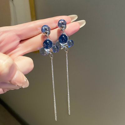 银针流苏耳环日韩ins高级感小众耳钉时尚新款气质百搭轻奢耳饰女送女朋友老婆情人节七夕生日礼物