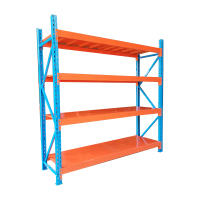 臻远 ZY4121566 重型货架置物架四层主架 蓝+橘红 2500*600*2000mm 500kg