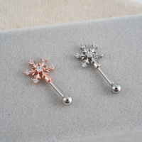 韩国精致立体镶钻雪花耳骨钉氛围耳钉送女朋友老婆情人节七夕生日礼物