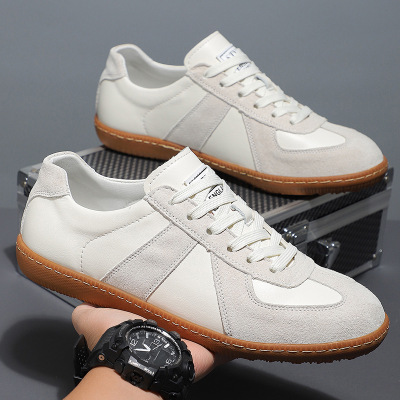 男鞋2025春季新款真皮软底透气休闲鞋子潮流百搭休闲皮鞋男士板鞋