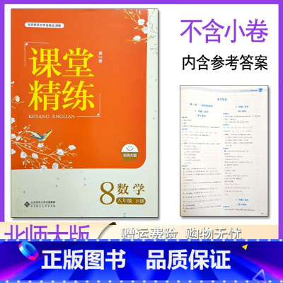 数学北师大版 八年级下 [正版]2023北师大版初中数学课堂精练8八年级下册同步练习册初二北京师范大学出版社河北印刷不含