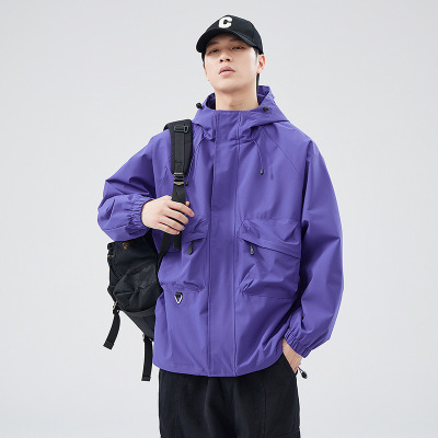 |山系连帽登山服外套男士美式工装夹克休闲冲锋衣春秋季款