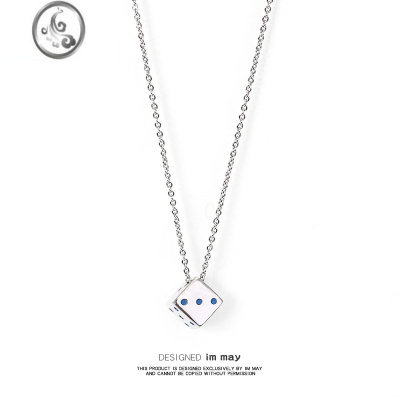 JiMi欧美复古骰子吊坠首饰男士项链潮牌百搭简约不褪色项链女ins嘻哈