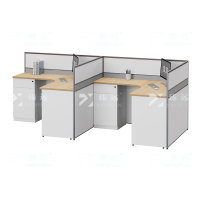 臻远 ZYGW-014屏风工作卡位职员桌办公桌F型双人位