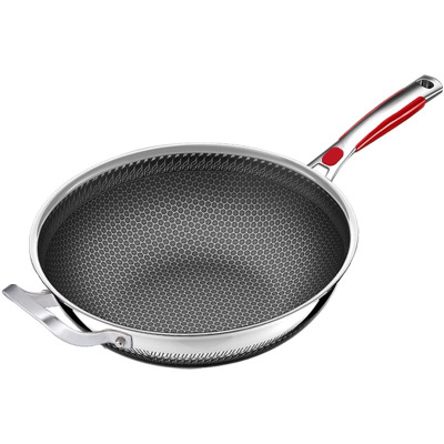 德国赫巴兹经典款pro316不锈钢炒锅蜂窝不粘锅家用炒菜锅1310D