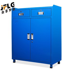 金菲罗格铁皮储物柜多功能抽屉工具矮柜 蓝色二斗双门