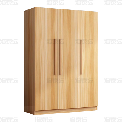 洛泰远 LTY4022321 简约木质衣柜衣服收纳柜 浅胡桃色三门1200*500*1800mm