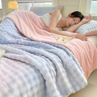牛奶绒毛毯冬季加厚床上用沙发盖毯办公室午睡珊瑚绒被套