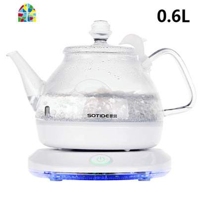 思腾玻璃电热水壶自动断电烧水壶 迷你家用透明泡茶小容量 FENGHOU 思腾A108整套送5包除垢剂