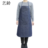 艺龄 围裙挂脖长身 牛仔布 /条