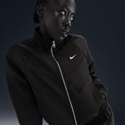 Nike/耐克女士复古风尼龙拼接针织运动夹克轻便防风潮流外套