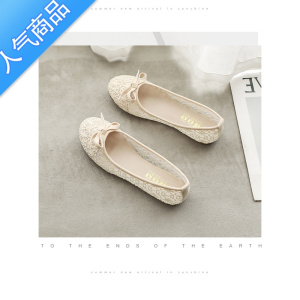 SUNTEK平底女单鞋2023新款春夏休闲浅口软底透气镂空豆豆鞋包头网鞋凉鞋