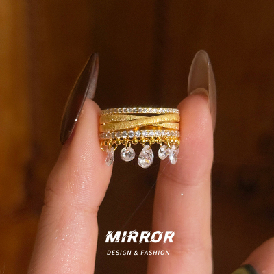 925纯银珠链星幕法式复古戒指女指环尾戒轻奢个性潮约5g BCJ3305送女朋友老婆情人节七夕生日礼物