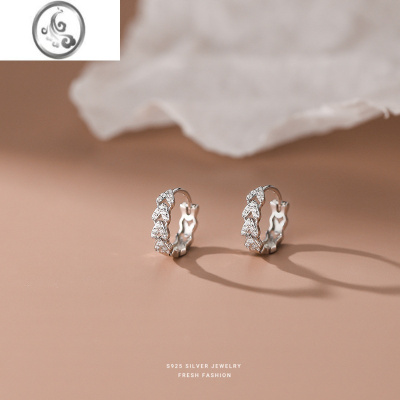 JiMis925银银耳环女小众设计高级感轻奢气质耳圈2023年新款潮耳饰耳扣