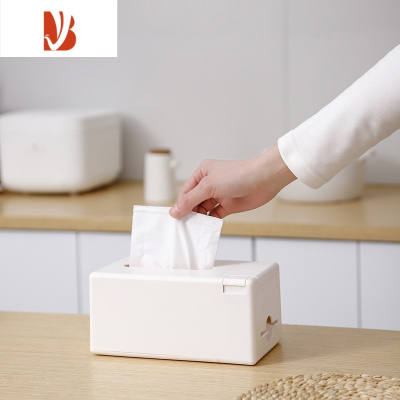 三维工匠纸巾盒客厅轻奢家用餐桌纸巾盒牙签一体抽纸盒餐厅高级感创意 顶部抽纸(白色)送牙签
