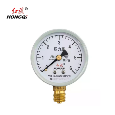 红旗 压力表定制检测款 Y60 0-6MPA块