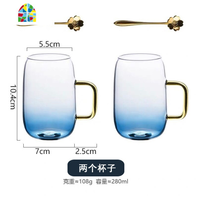 云石大容量耐热加厚防爆冷水壶 耐热玻璃水杯套装凉水壶 FENGHOU 六杯+莫兰迪小号托盘+欧式金杯架送樱花勺子