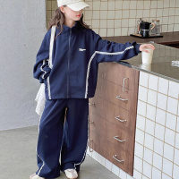 女童秋装套装新款洋气中大童儿童休闲运动外套春秋女孩两件套