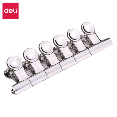 得力(deli)9525票夹大中小号圆形票夹不锈钢铁票夹小夹子 办公用品 大号(29mm/6个装) 12包 9525-29mm