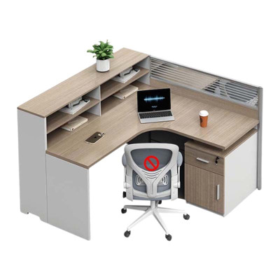 铭威盾职员办公桌员工位转角l型卡座电脑桌简约办公室桌椅组合F型单人位+固定柜