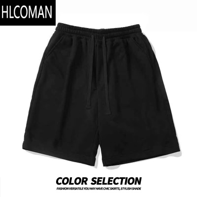 HLCOMANins美式潮牌纯色运动短裤男夏季vintage百搭街头宽松学生五分裤子